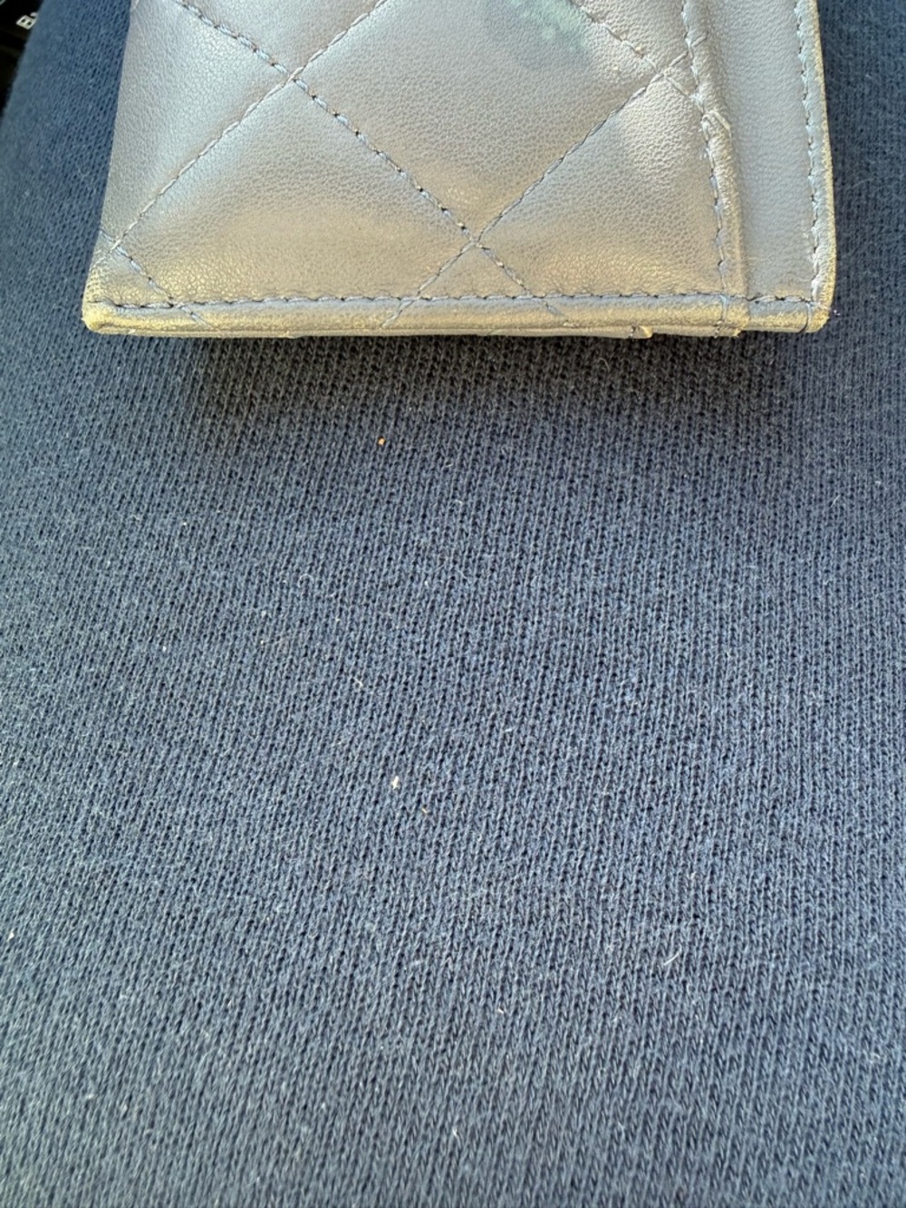 CHANEL Quilted Card Holder in Metallic Gray with Gold CC - Picture 6 of 11